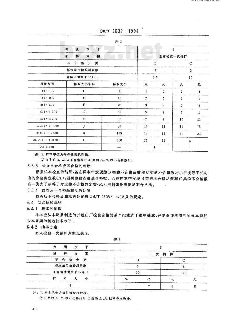 QB/T 2039-1994 家用缝纫机针板