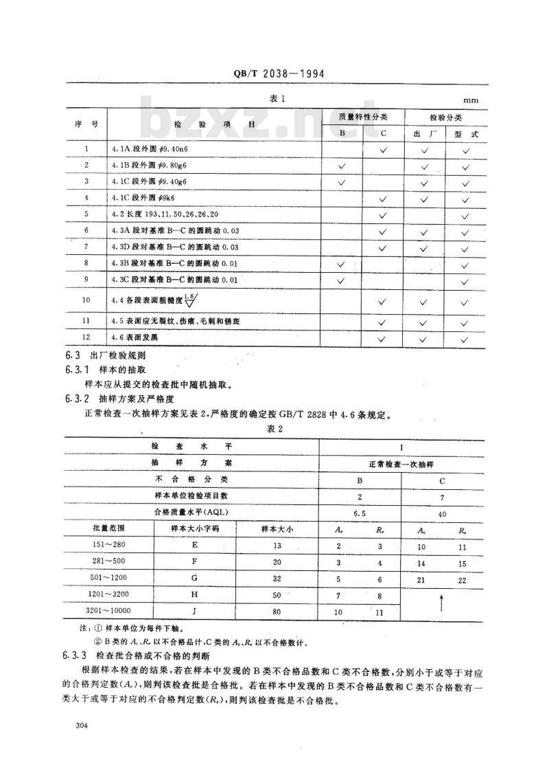 QB/T 2038-1994 家用缝纫机下轴