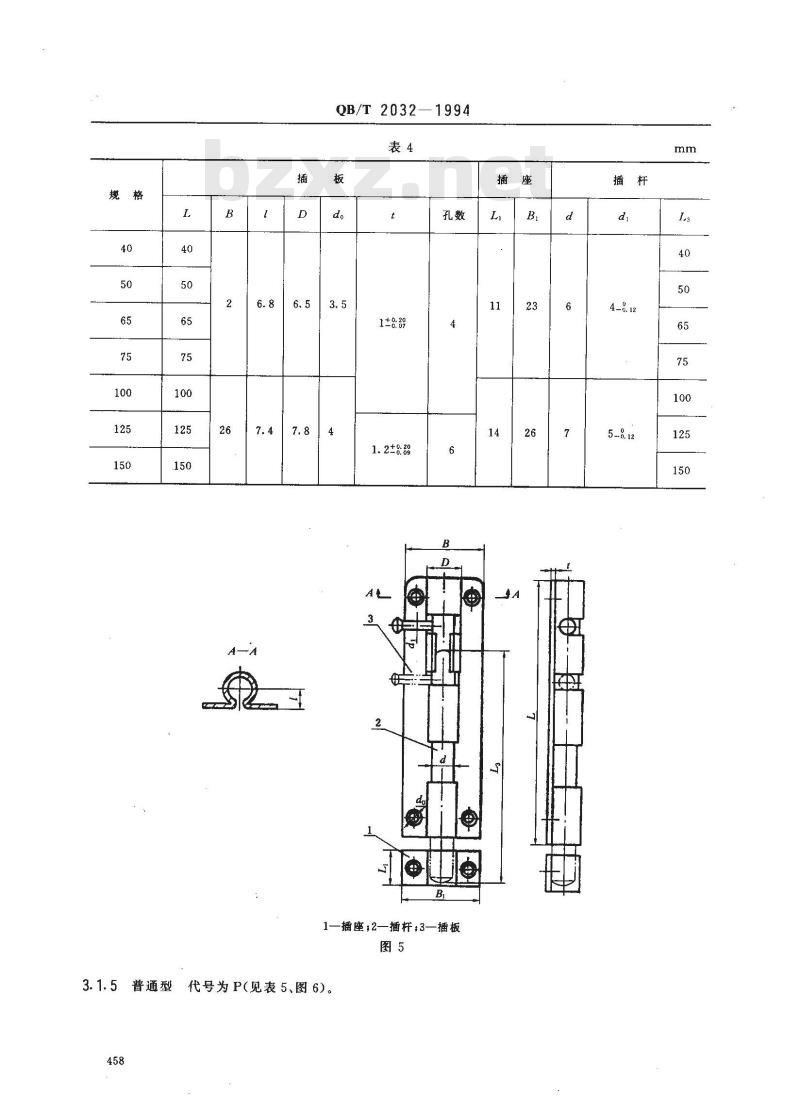 QB/T 2032-1994 钢插销