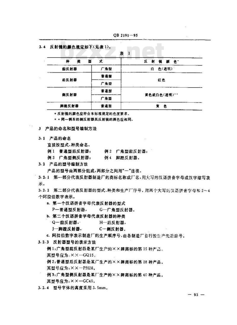 QB 2191-1995 自行车反射器