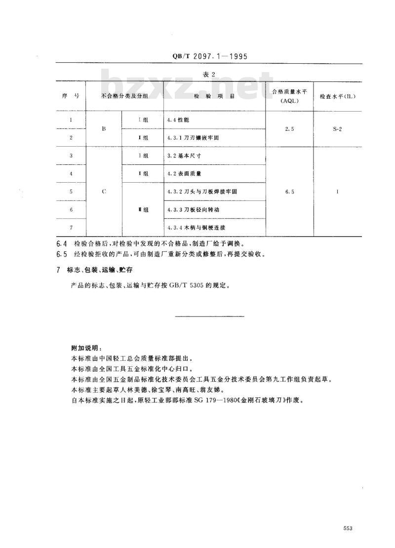 QB/T 2097.1-1995 金刚石玻璃刀