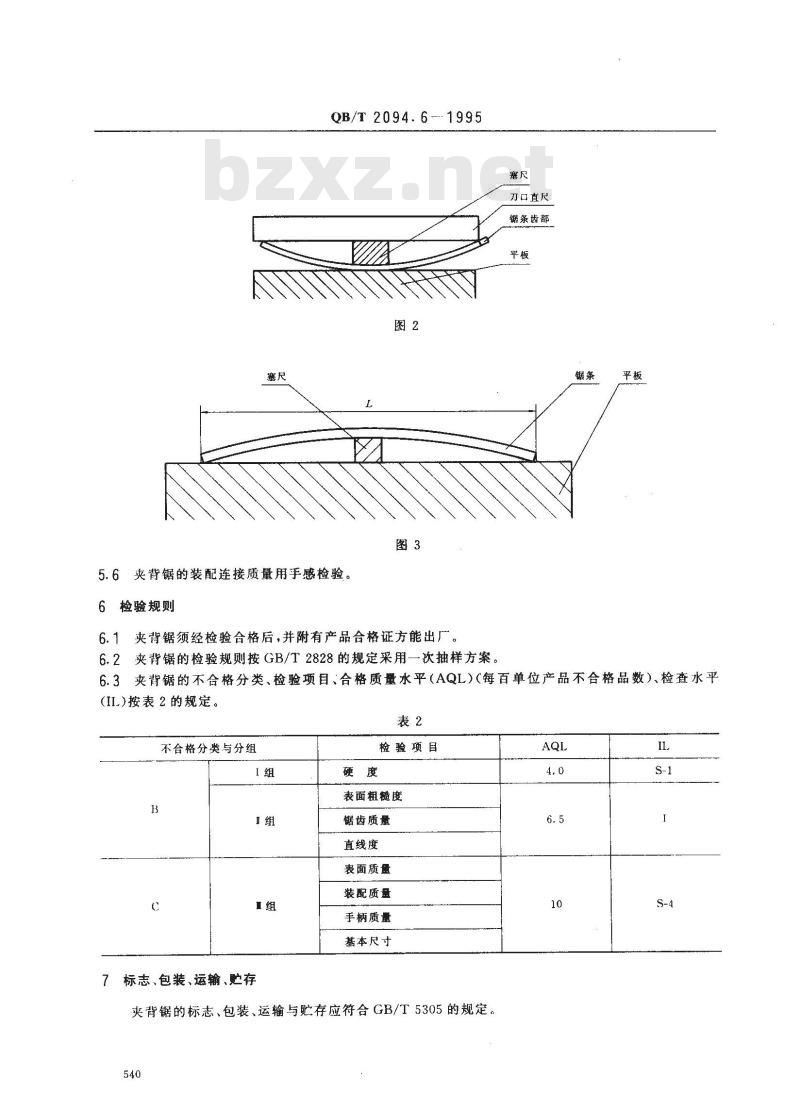 QB/T 2094.6-1995 夹背锯