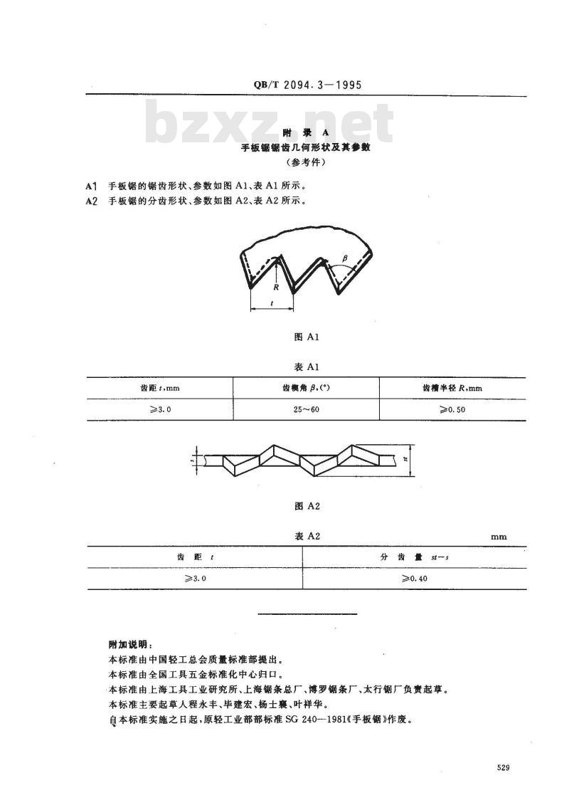 QB/T 2094.3-1995 手板锯