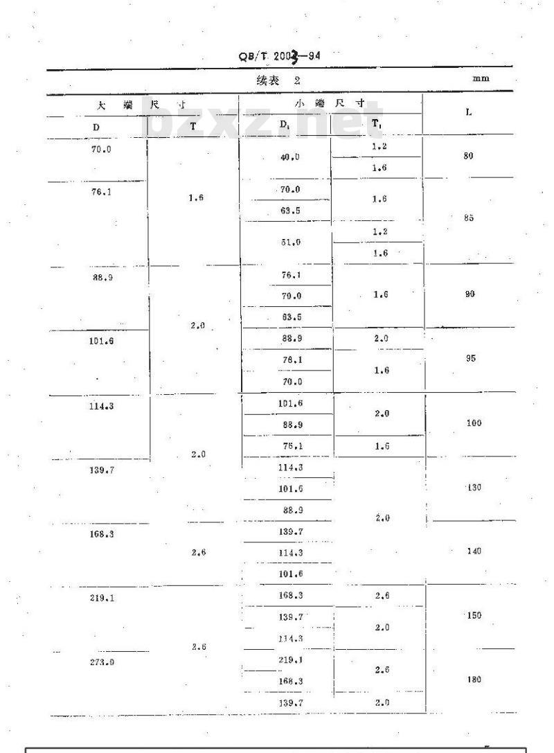 QB/T 2003-1994 食品工业用不锈钢对缝焊接管件