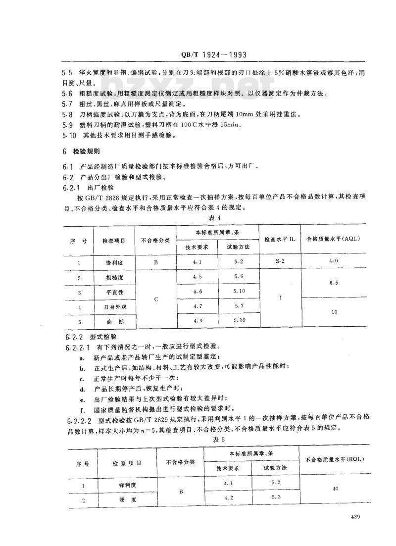 QB/T 1924-1993 菜刀