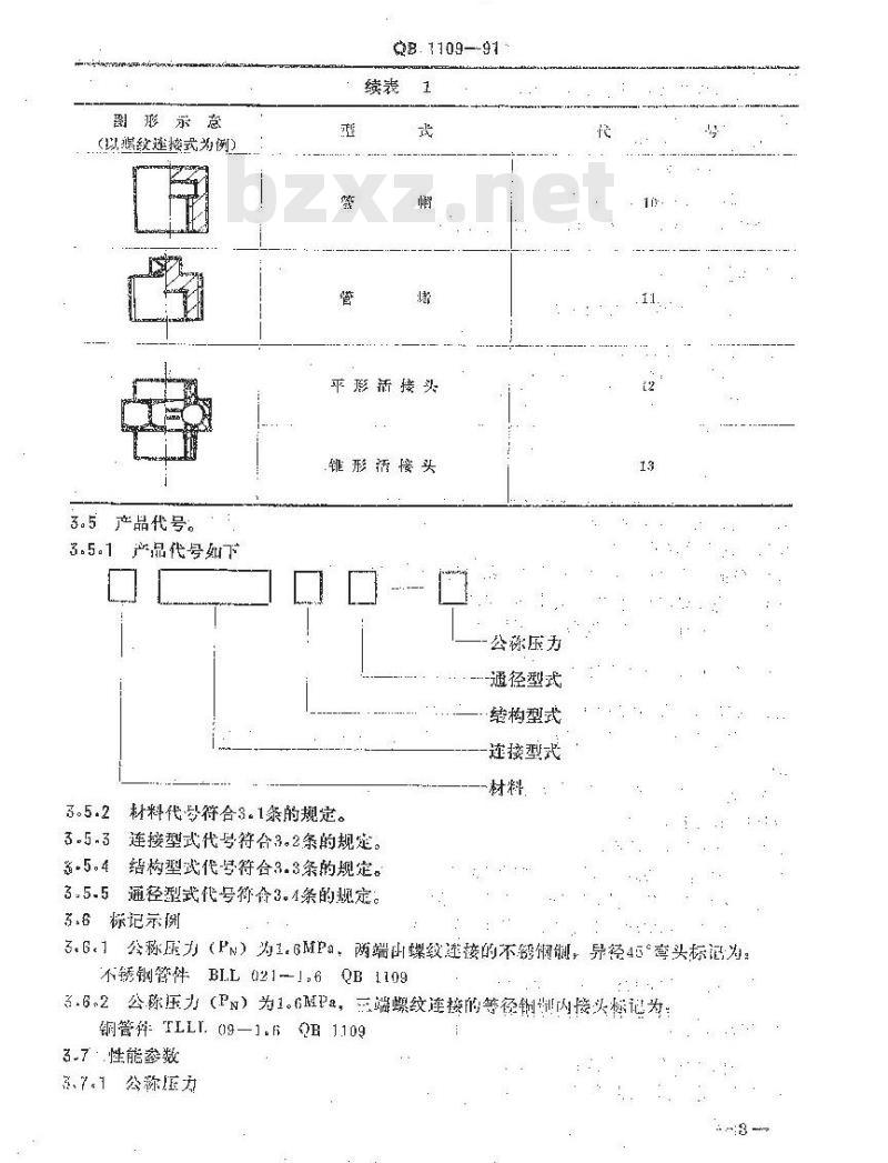 QB 1109-1991 不锈钢铜管路连接件