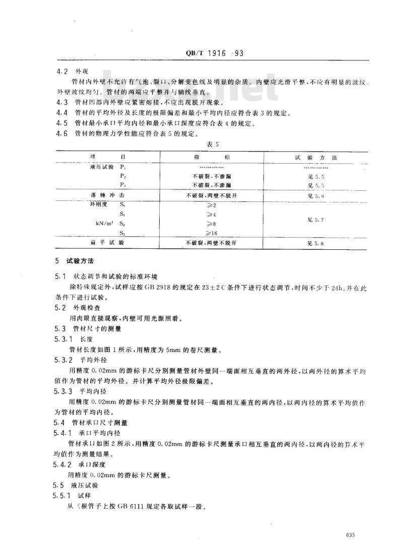 QB/T 1916-1993 硬聚氯乙烯(PVC-C)双壁波纹管材