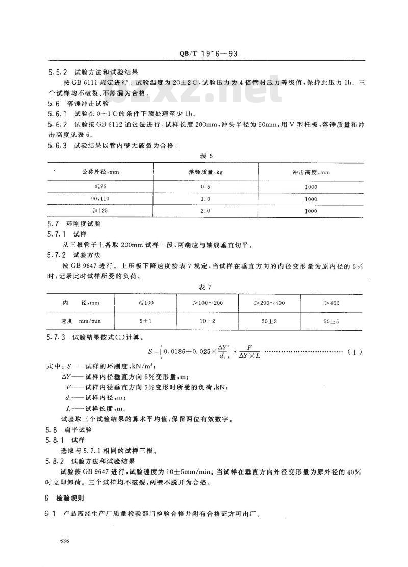 QB/T 1916-1993 硬聚氯乙烯(PVC-C)双壁波纹管材