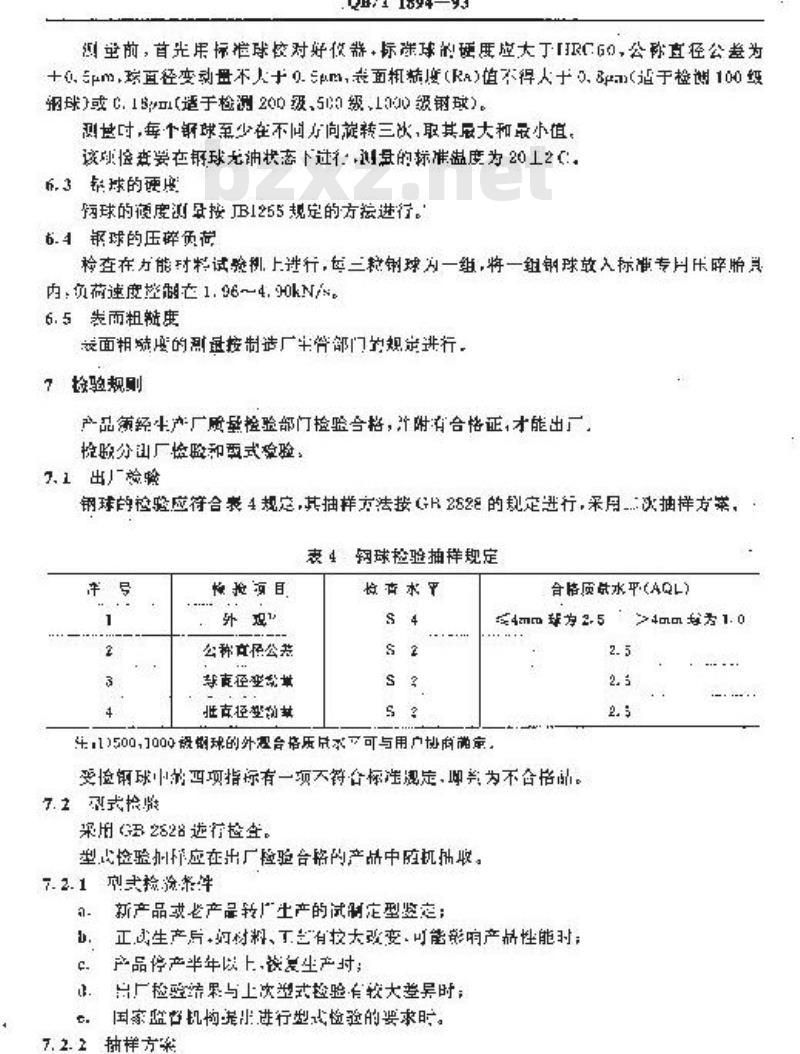 QB/T 1894-1993 自行车钢球