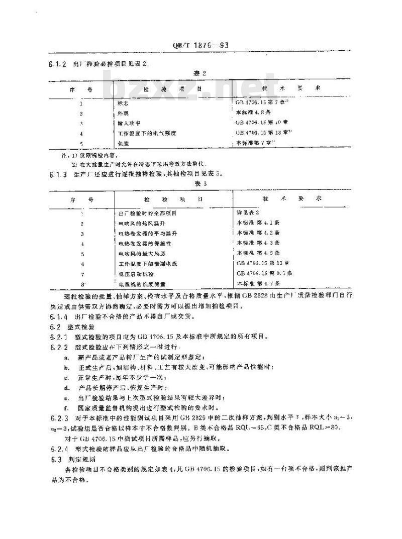 QB/T 1876-1993 家用及类似用途的毛发护理器具