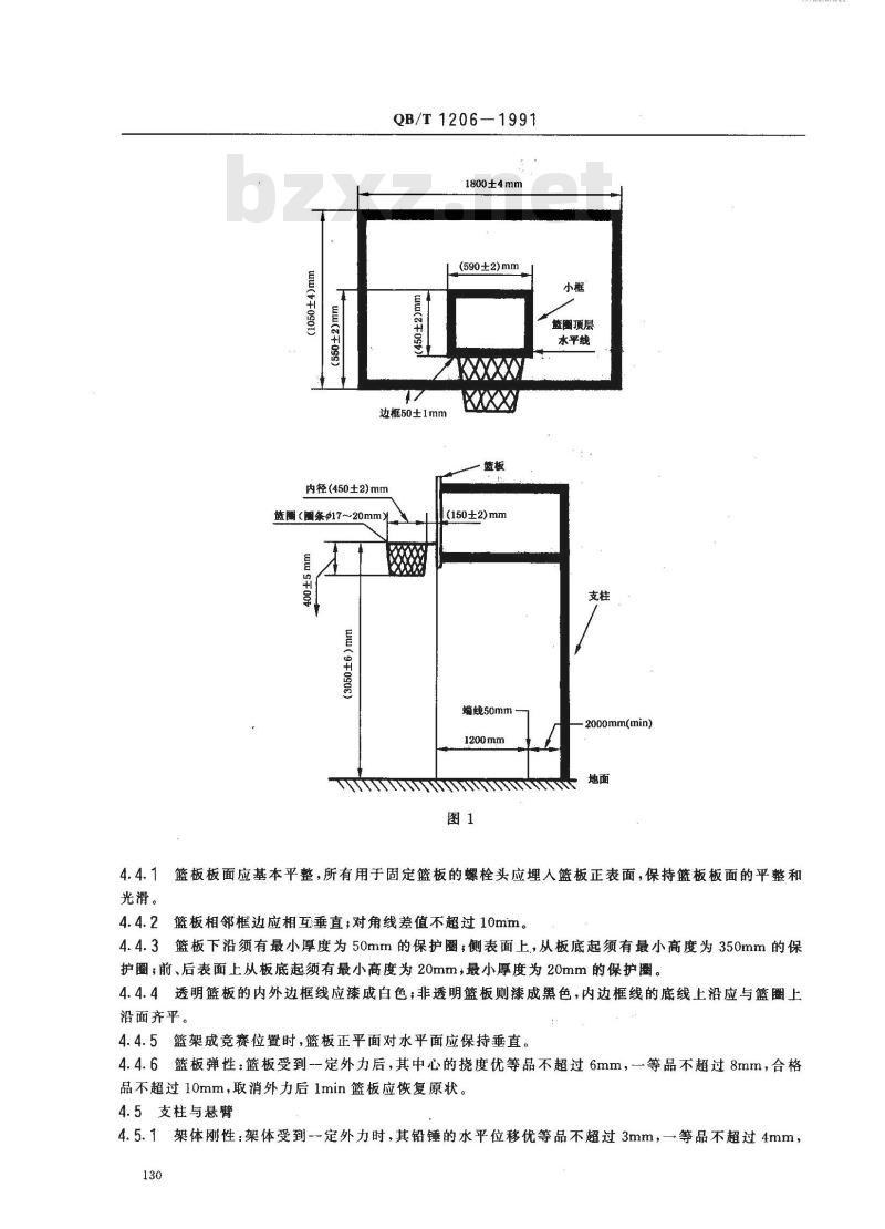 QB/T 1206-1991 篮球架