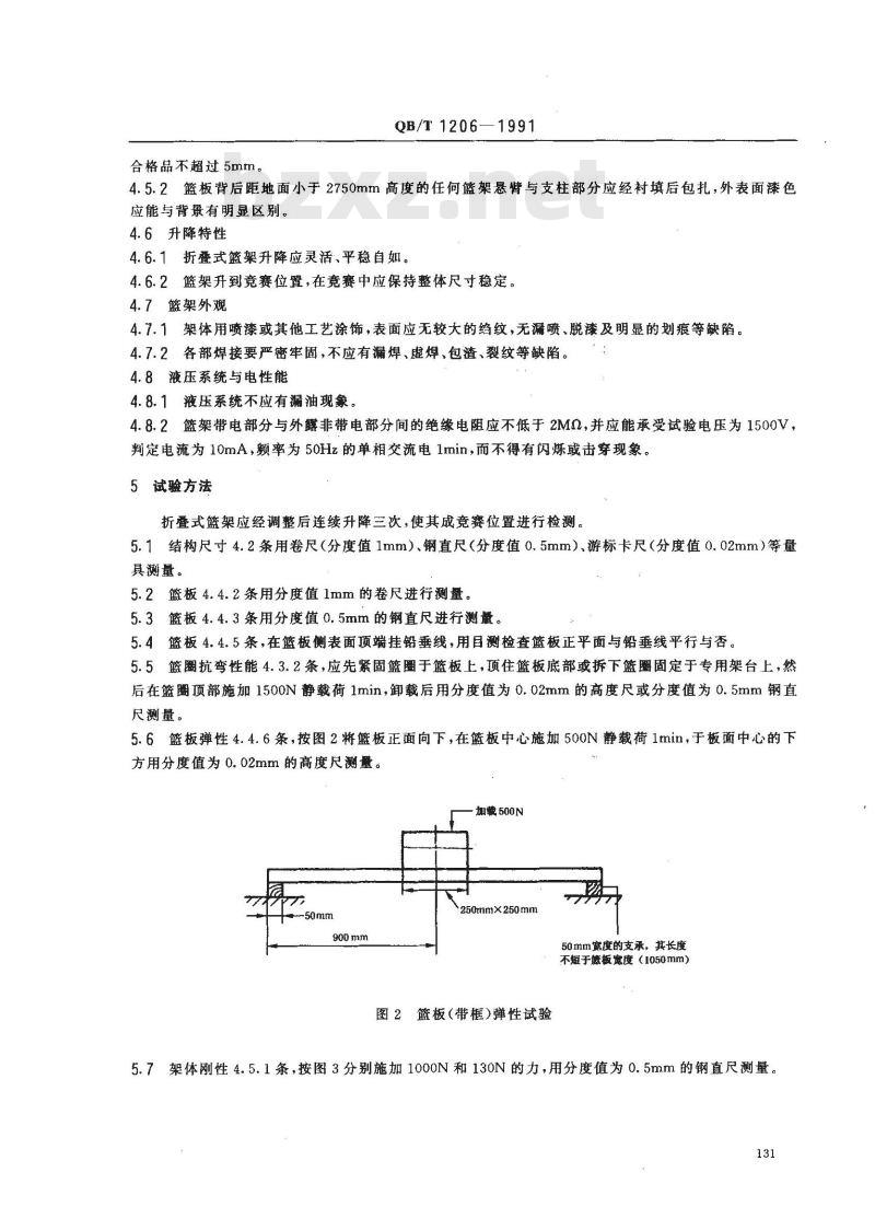 QB/T 1206-1991 篮球架