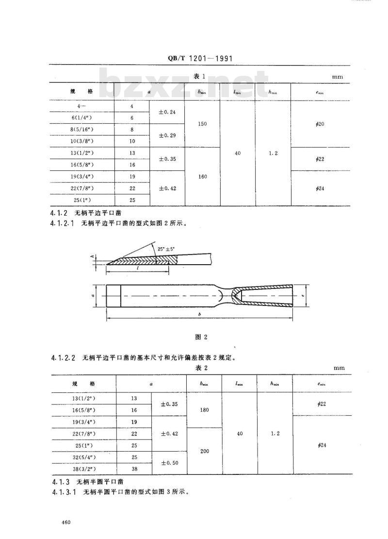 QB/T 1201-1991 手工木工凿