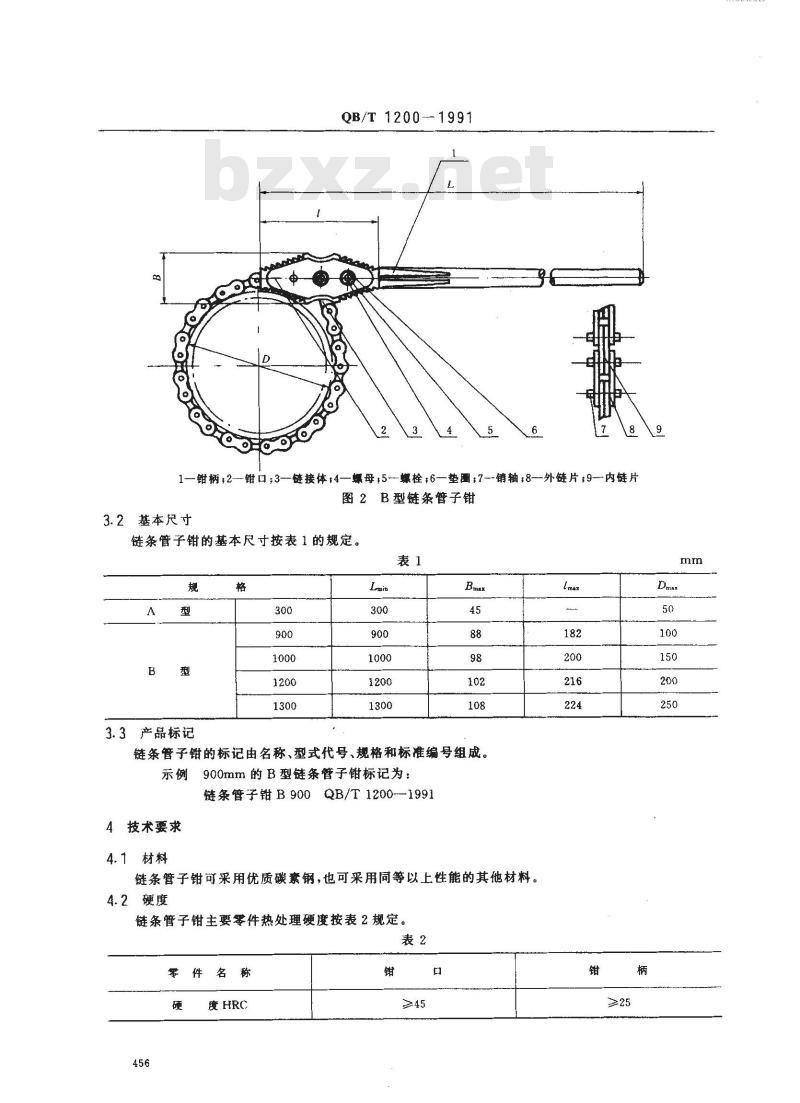 QB/T 1200-1991 链条管子钳