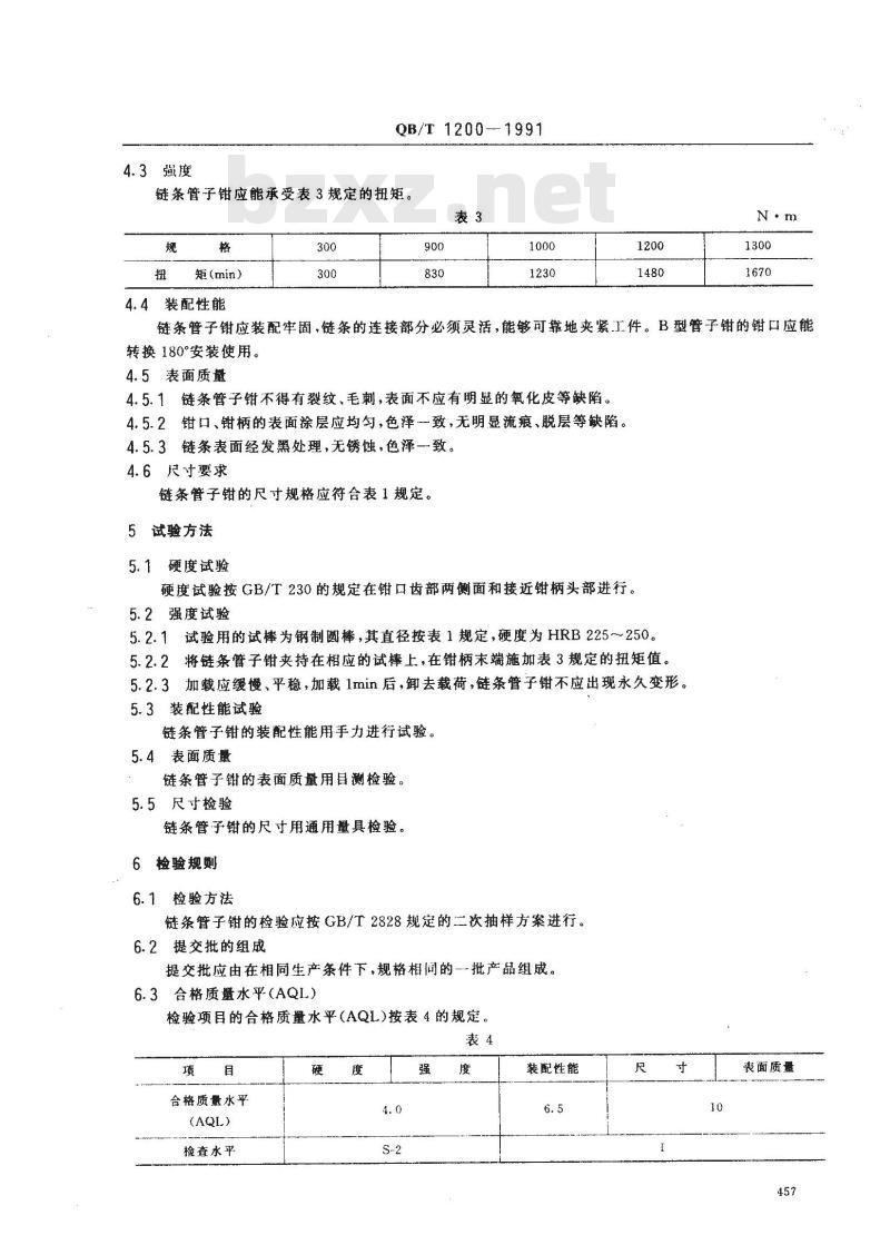 QB/T 1200-1991 链条管子钳