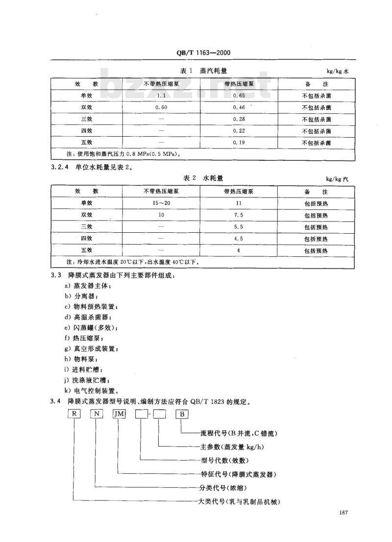 QB/T 1163-2000 降膜式蒸发器