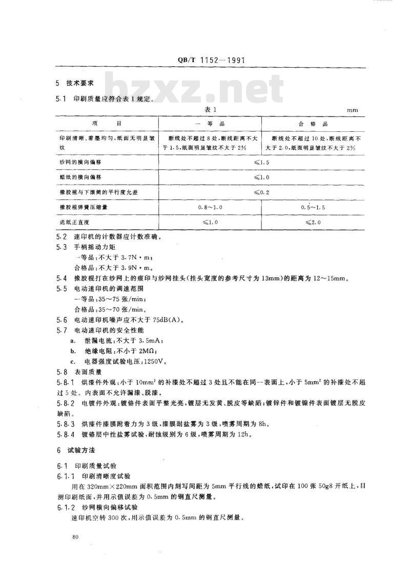 QB/T 1152-1991 速印机