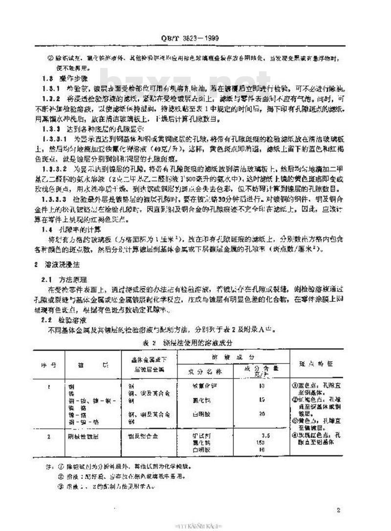 QB/T 3823-1999 轻工产品金属镀层的孔隙率测试方法