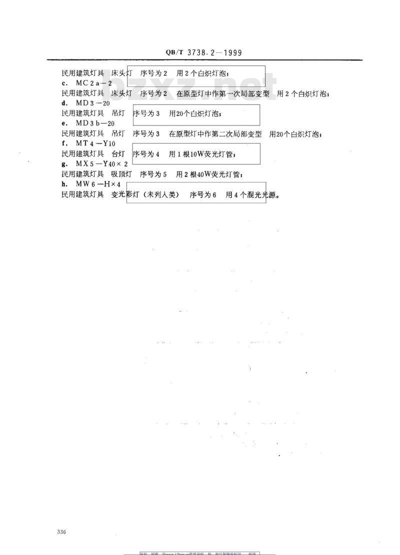 QB/T 3738.2-1999 民用、建筑灯具型号命名方法