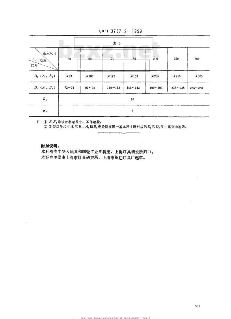 QB/T 3737.2-1999 民用、建筑灯具玻璃罩罩座口径尺寸
