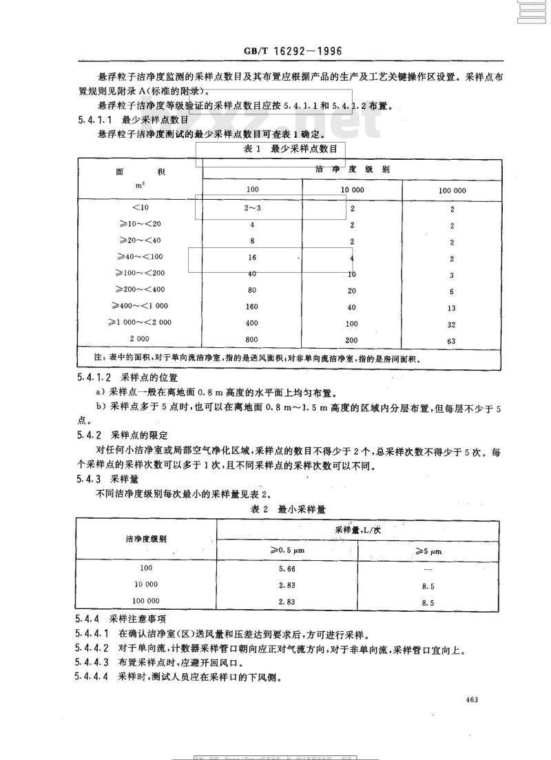 GB/T 16292-1996 医药工业洁净室(区)悬浮粒子的测试方法