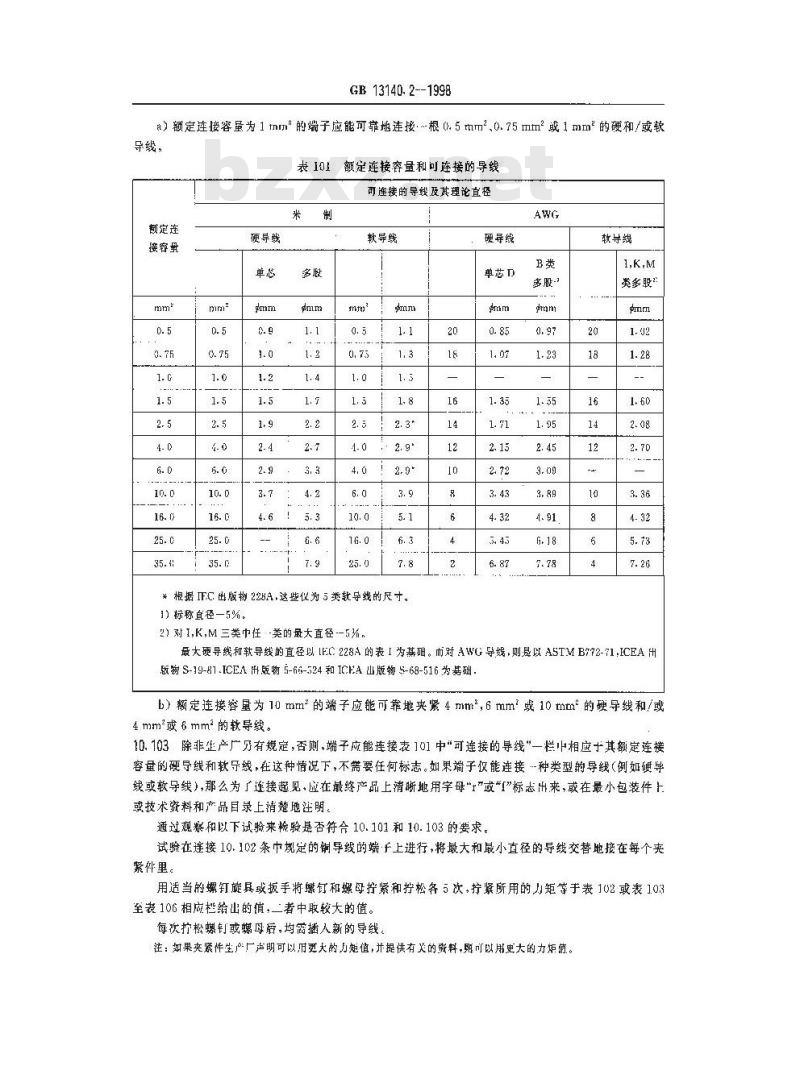 GB 13140.2-1998 家用和类似用途低压电路用的连接器件 第2部分:作为独立单元的带螺纹型夹紧件的连接器件的特殊要求
