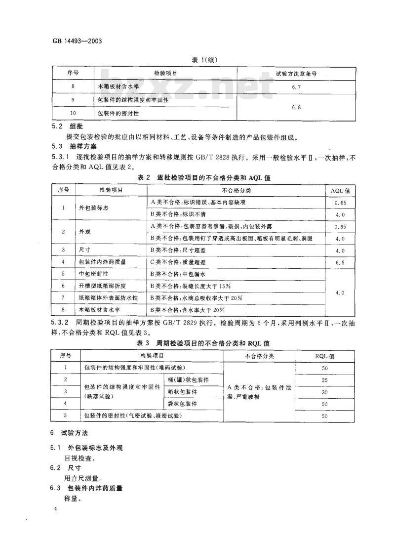 GB 14493-2003 工业炸药包装