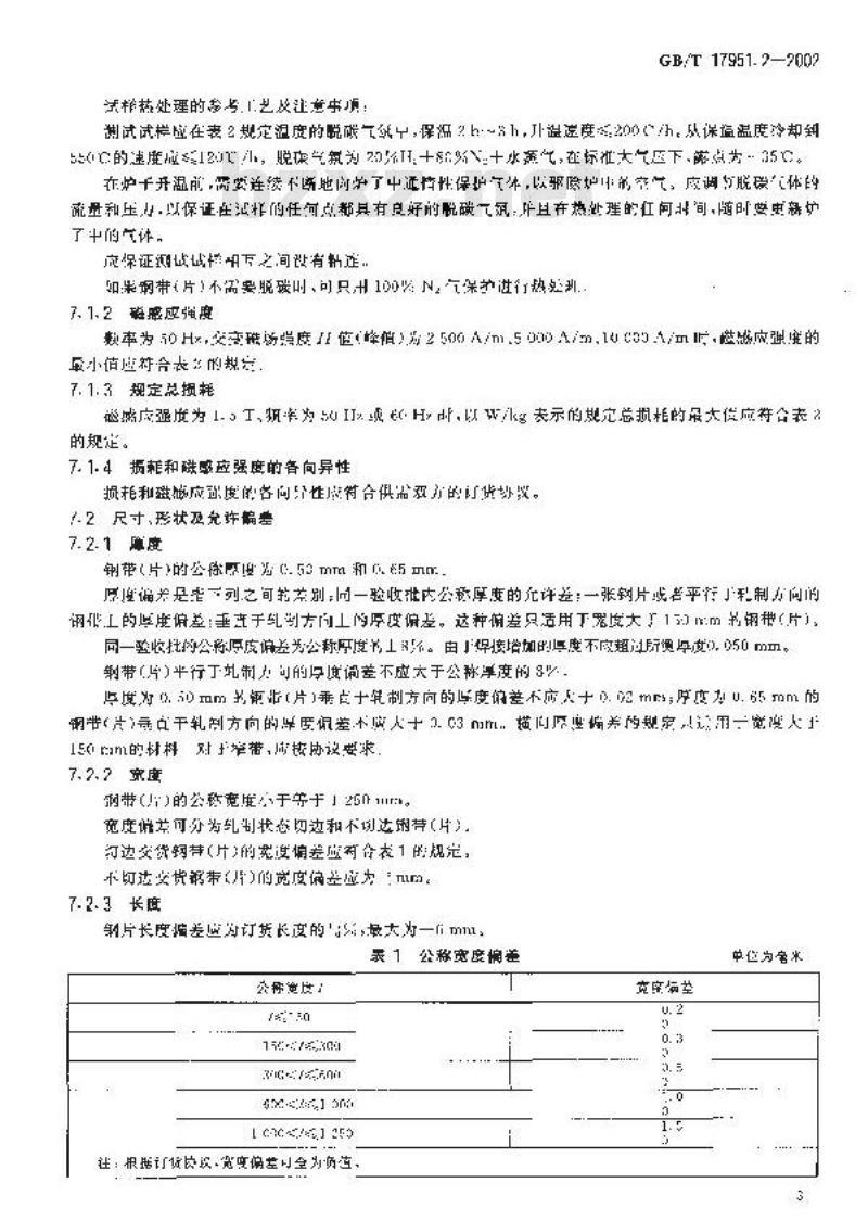GB/T 17951.2-2002 半工艺冷轧无取向电工钢带(片)