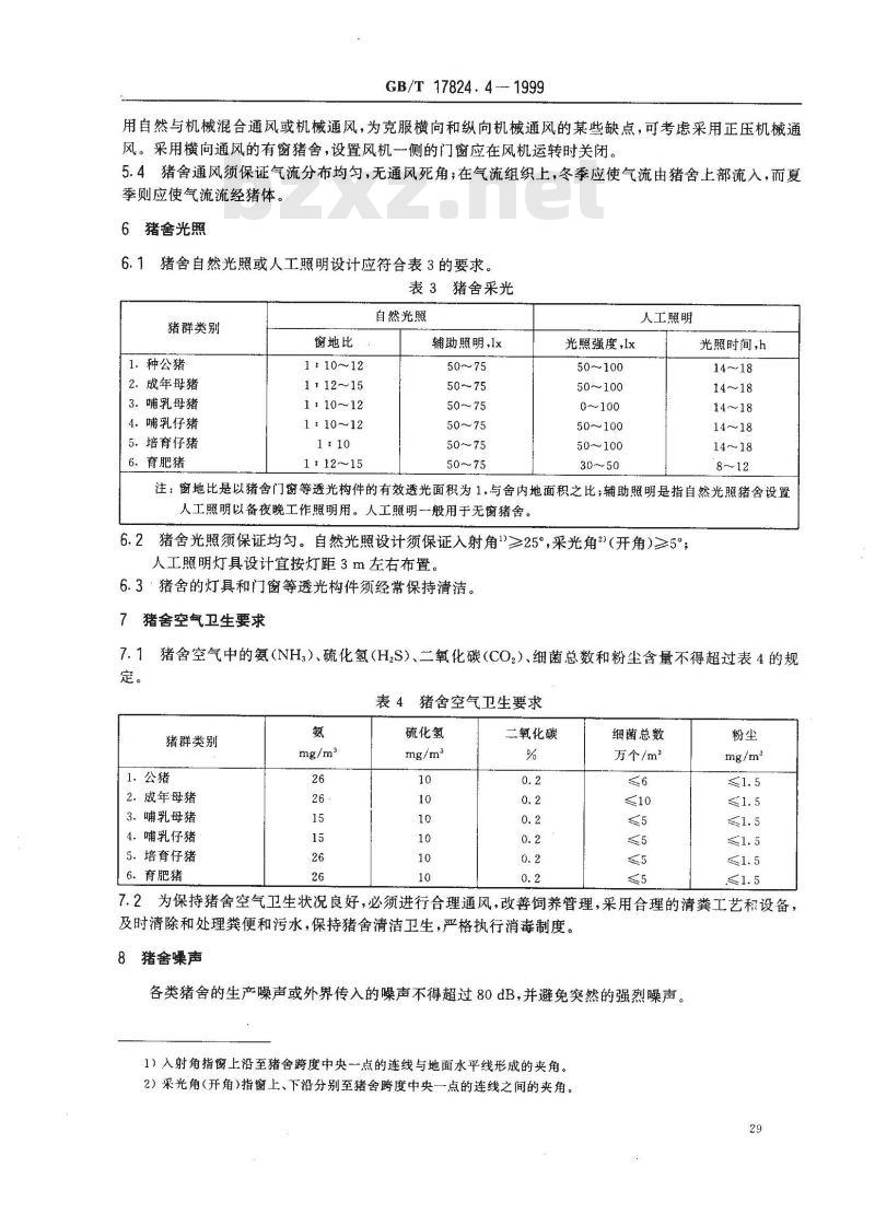 GB/T 17824.4-1999 中、小型集约化养猪场环境参数及环境管理