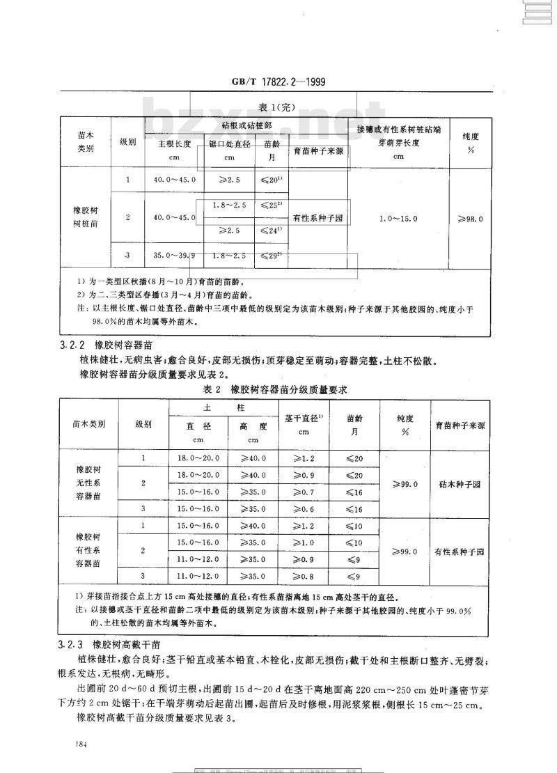 GB/T 17822.2-1999 橡胶树苗木