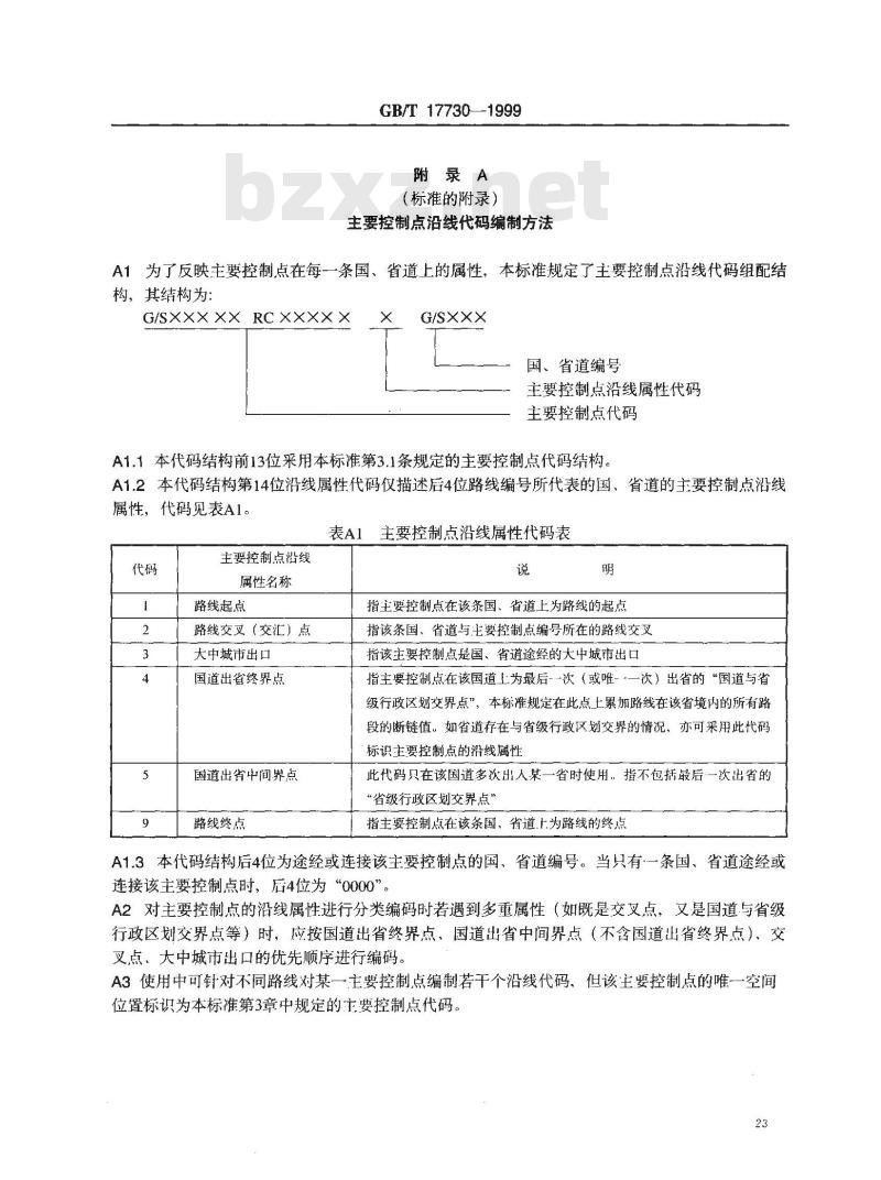 GB/T 17730-1999 国、 省道主要控制点编码规则