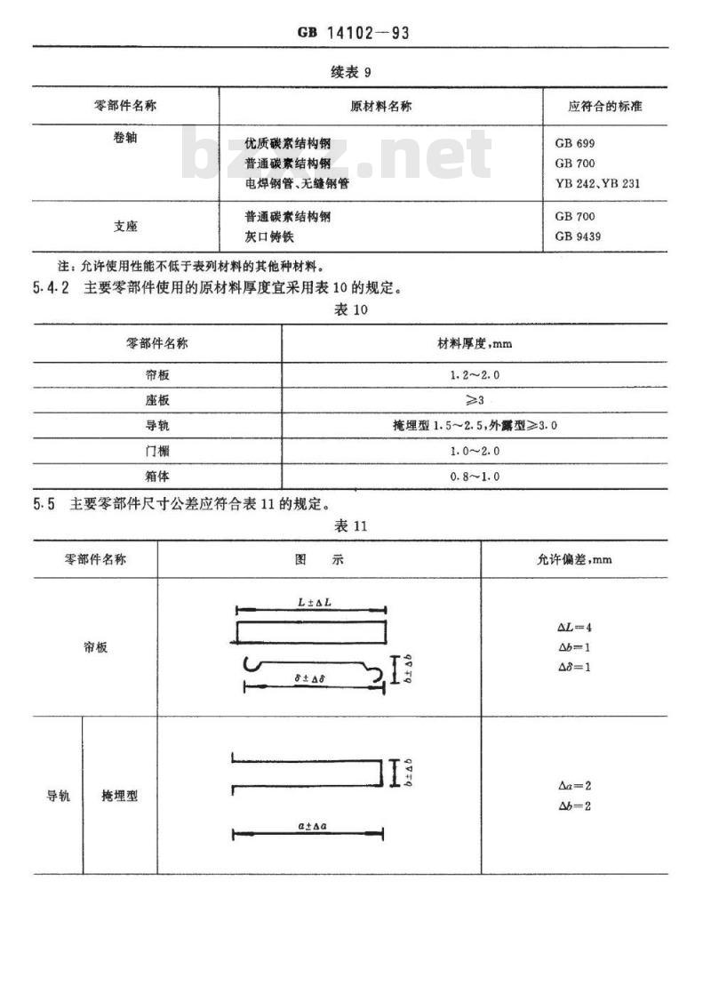 GB 14102-1993 钢质防火卷帘通用技术条件