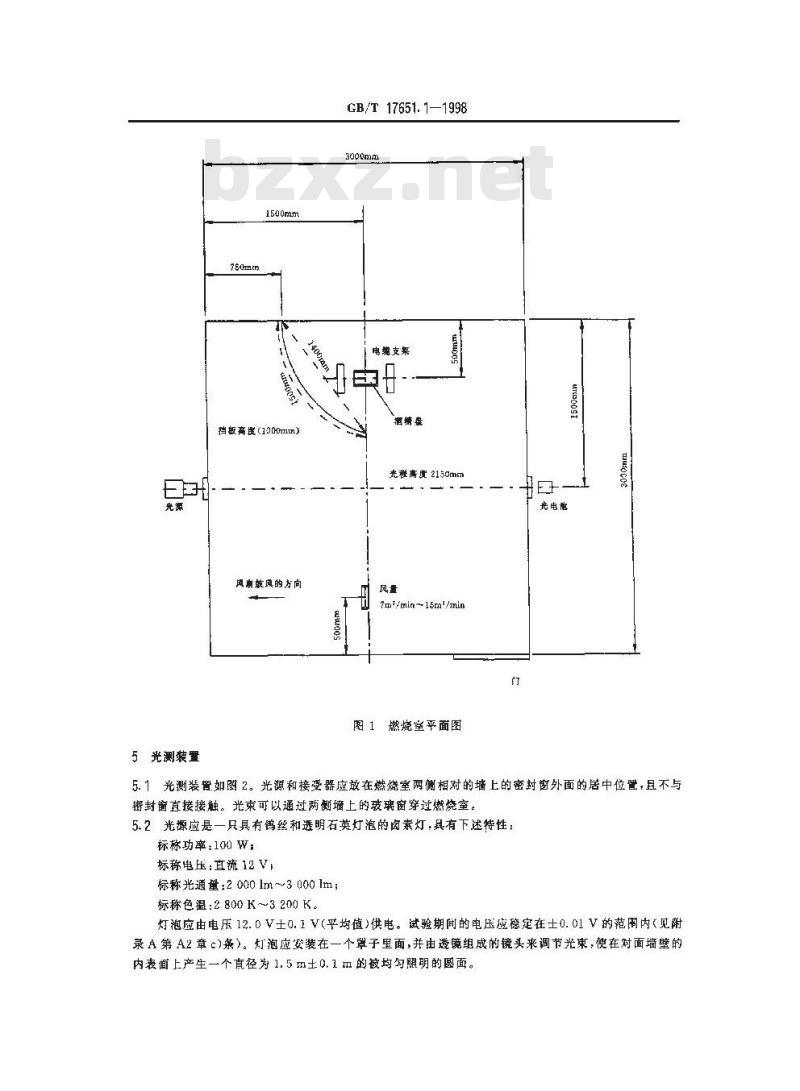 GB/T 17651.1-1998 电缆或光缆在特定条件下燃烧的烟密度测定 第1部分:试验装置
