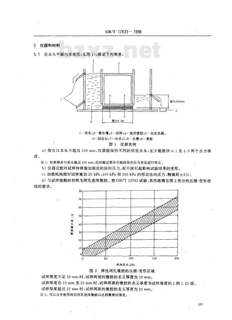 GB/T 17633-1998 土工布及其有关产品平面内水流量的测定