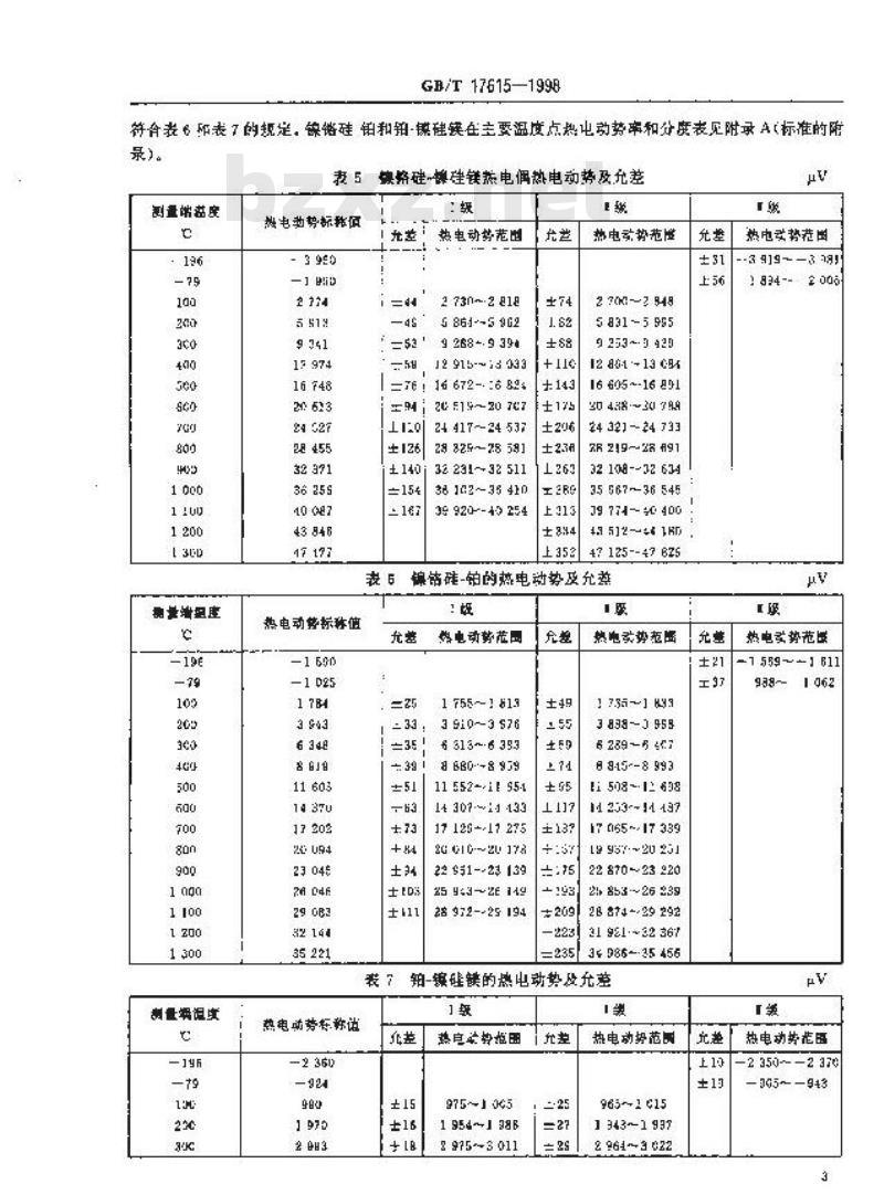 GB/T 17615-1998 镍铬硅-镍硅镁热电偶丝