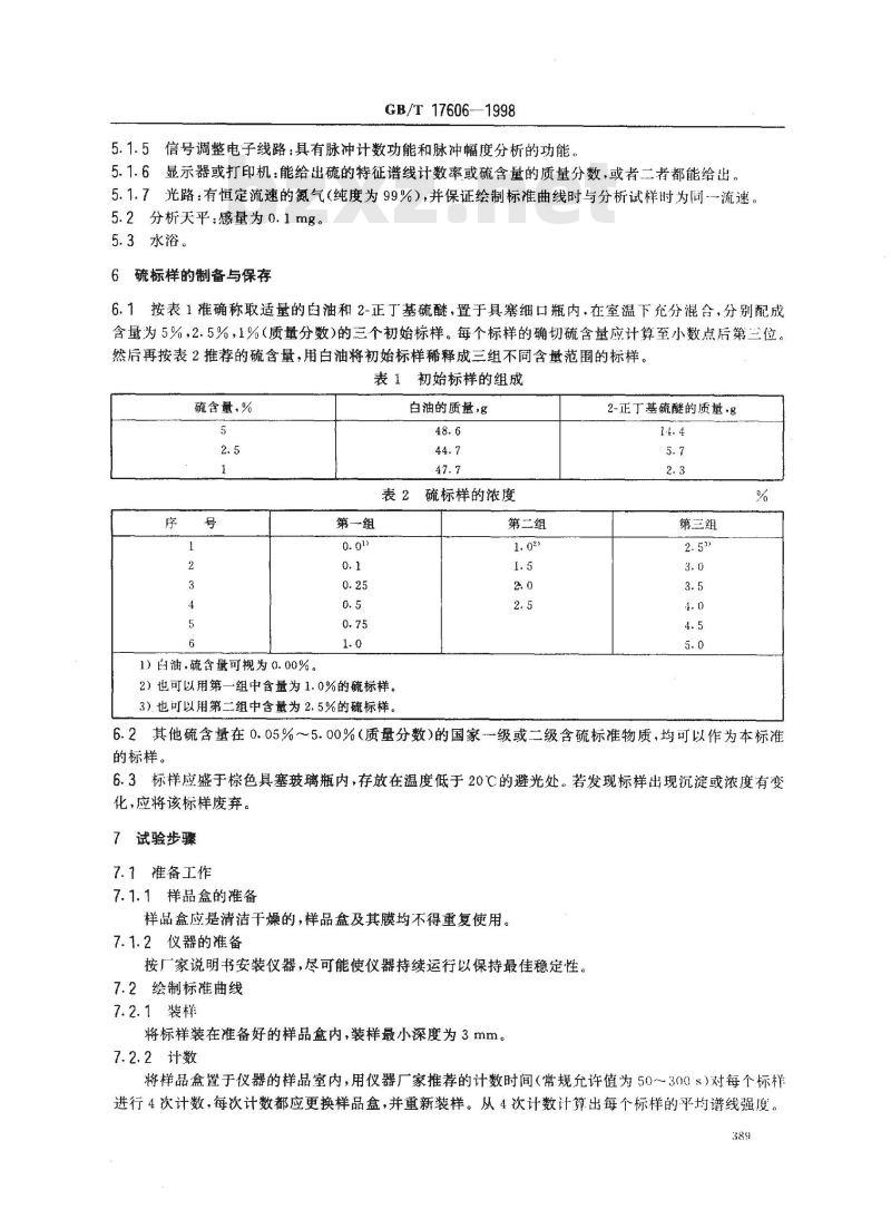GB/T 17606-1998 原油中硫含量的测定 能量色散X射线荧光光谱法