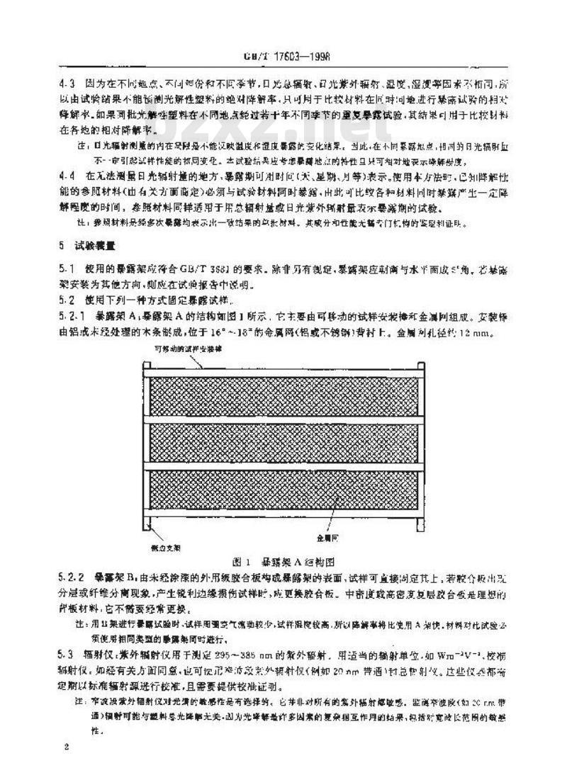 GB/T 17603-1998 光解性塑料户外暴露试验方法
