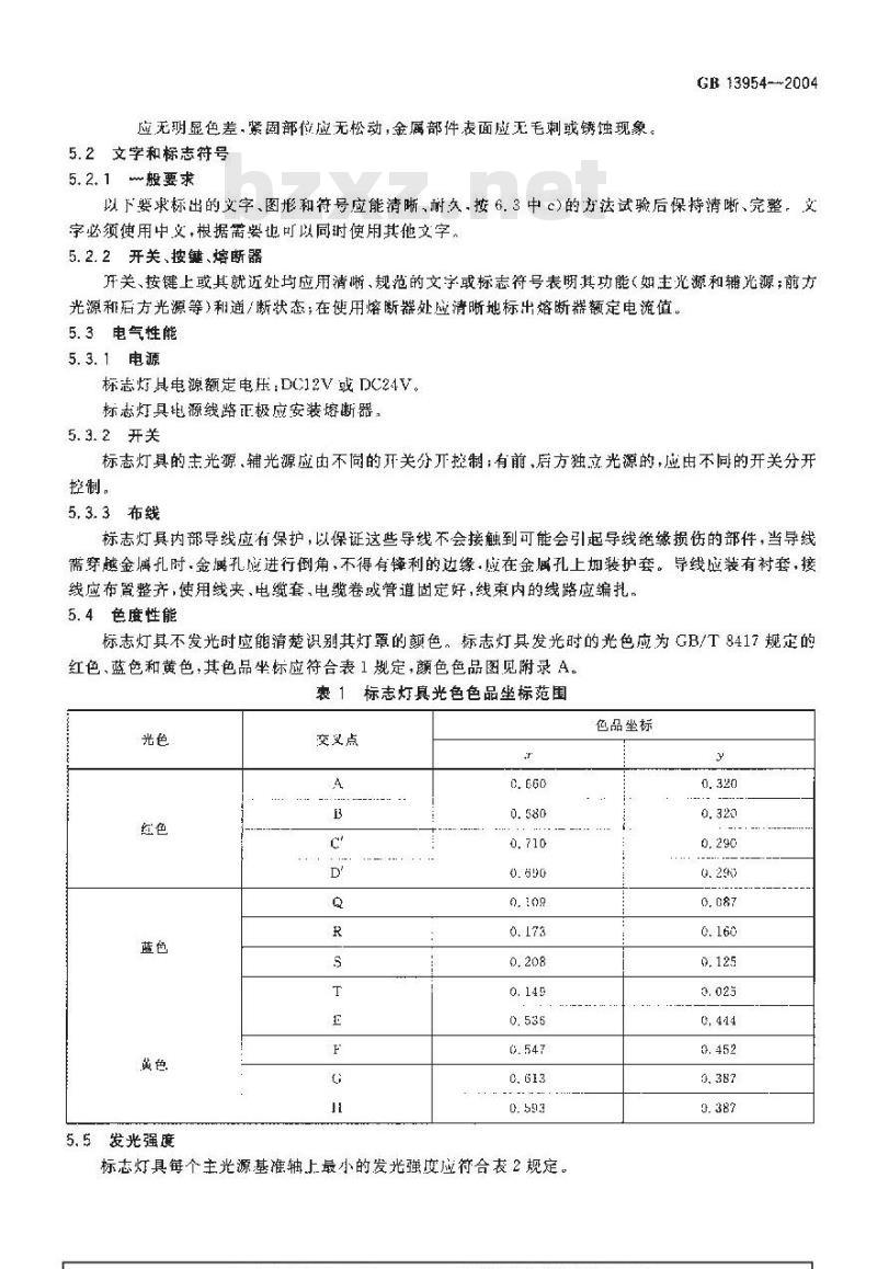 GB 13954-2004 特种车辆标志灯具