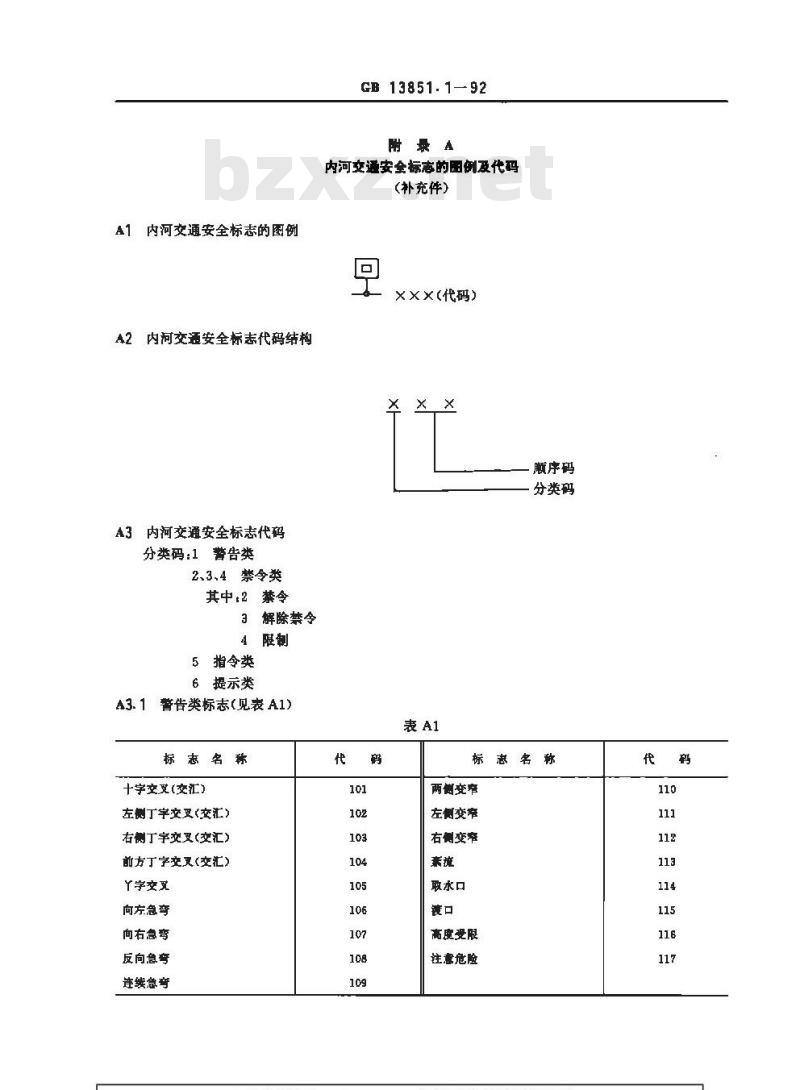 GB 13851.1-1992 内河交通安全标志 总则