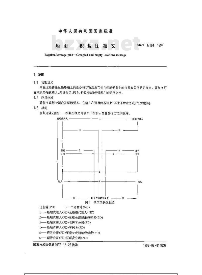 GB/T 17184-1997 船图 积载图报文