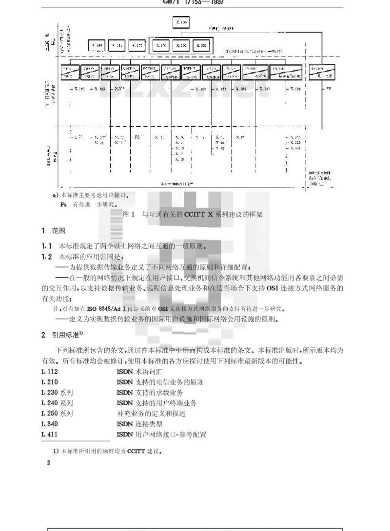 GB/T 17153-1997 公用网之间以及公用网和提供数据传输业务的其他网之间互通的一般原则