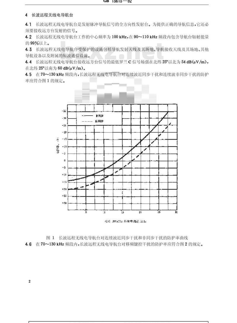 GB 13613-1992 对海中远程无线电导航台站电磁环境要求