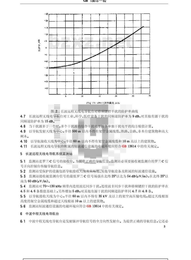 GB 13613-1992 对海中远程无线电导航台站电磁环境要求