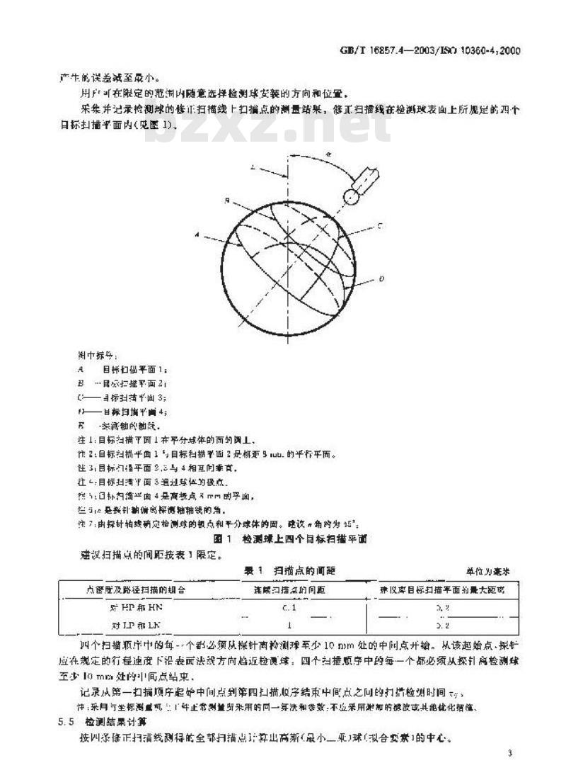 GB/T 16857.4-2003 产品几何量技术规范(GPS)坐标测量机的验收检测和复检检测 第4部分:在扫描模式下使用的坐标测量机