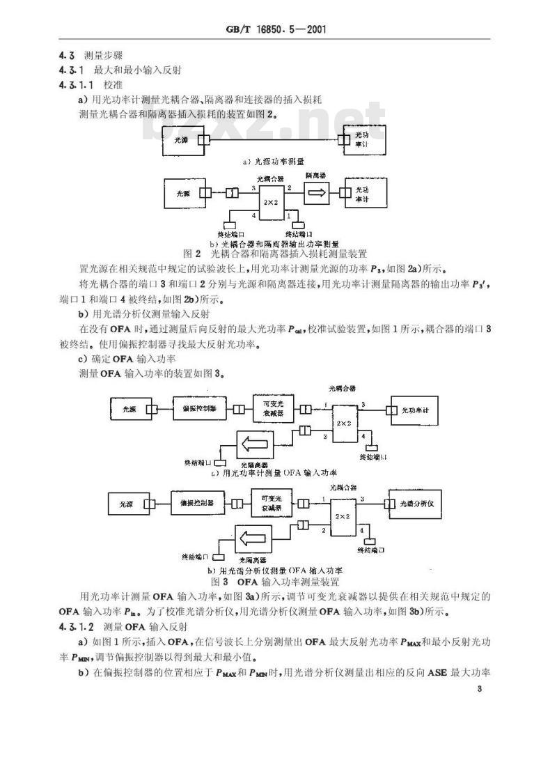 GB/T 16850.5-2001 光纤放大器试验方法基本规范 第5部分：反射参数的实验方法