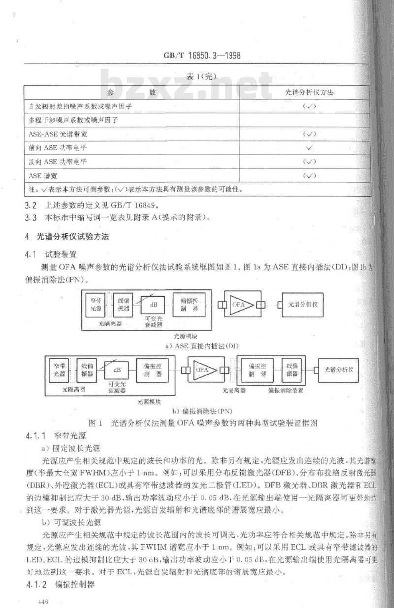 GB/T 16850.3-1999 光纤放大器试验方法基本规范 第3部分：噪声参数的试验方法