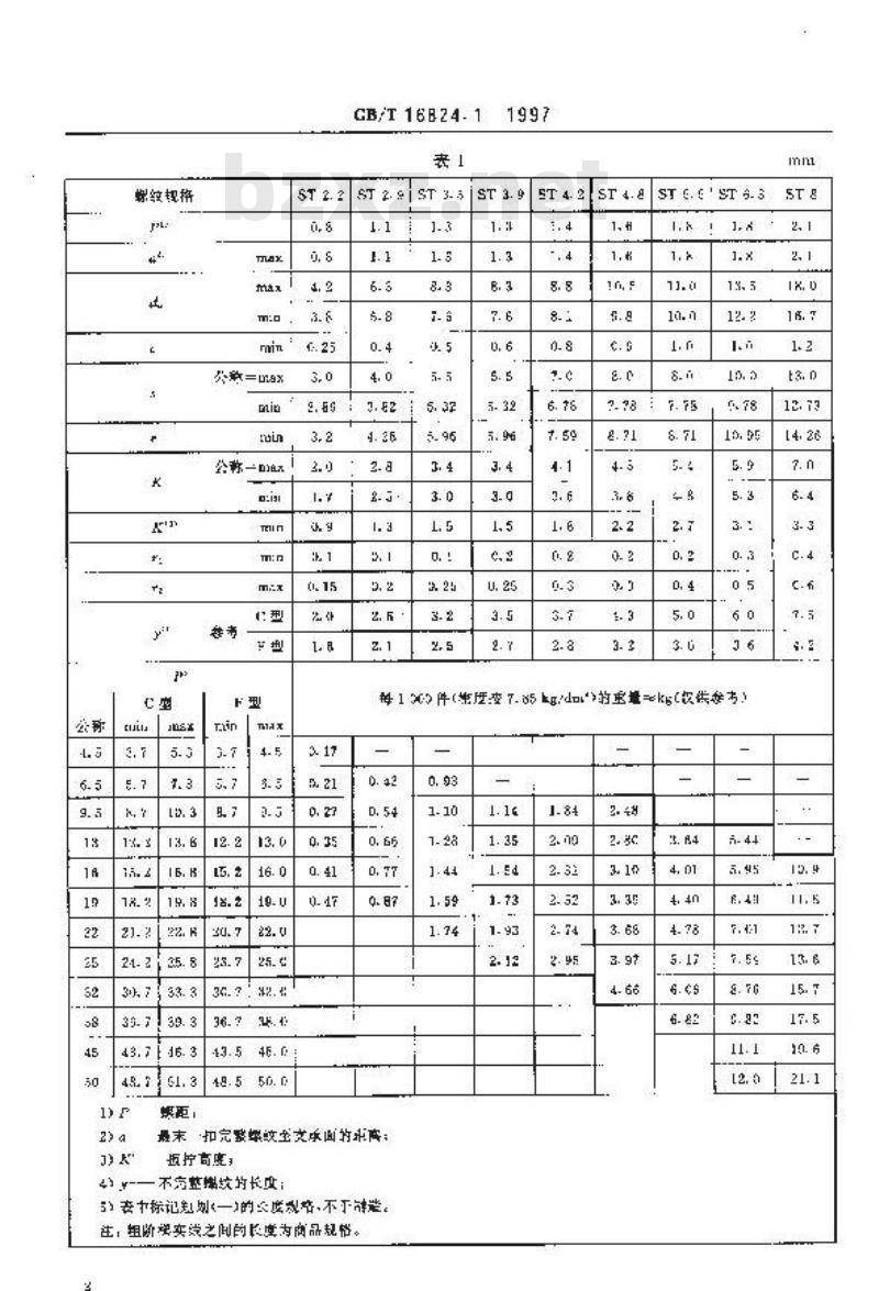 GB/T 16824.1-1997 六角凸缘自攻螺钉