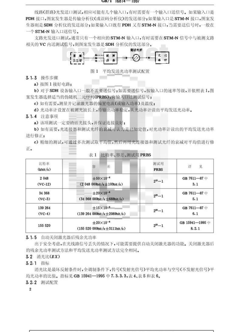 GB/T 16814-1997 同步数字体系(SDH)光缆线路系统测试方法