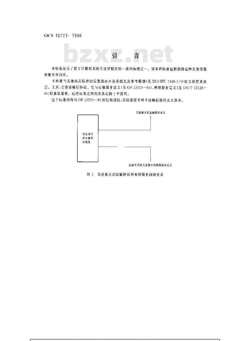 GB/T 16723-1996 信息技术 提供OSI无连接方式运输服务的协议