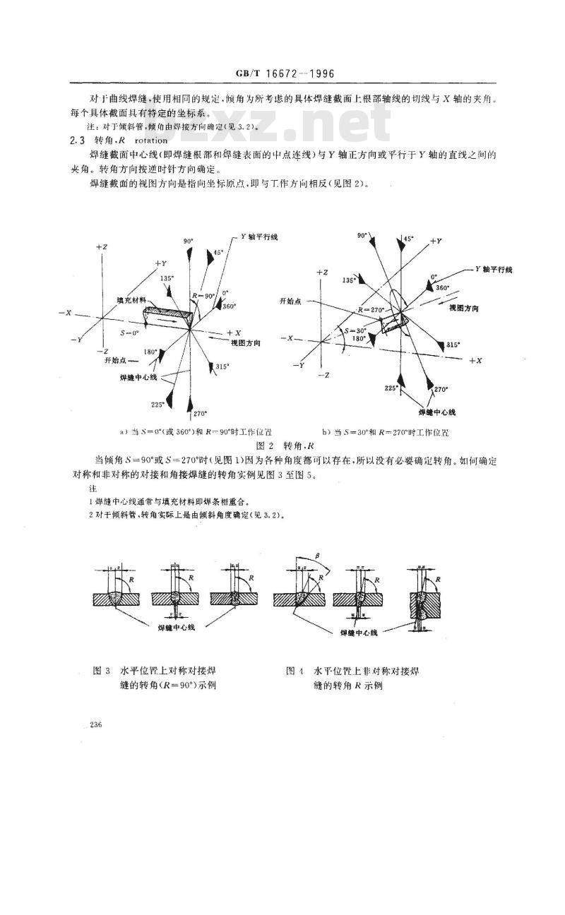 GB/T 16672-1996 焊缝--工作位置--倾角和转角的定义